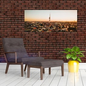 Tablou apusului de soare deasupra orașului Zizkov (120x50 cm)