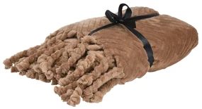 Patura cu franjuri Molly, maro, 150x130 cm