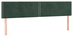 Pat box spring cu saltea, verde inchis, 200x200 cm, catifea Verde inchis, 200 x 200 cm, Culoare unica si cuie de tapiterie