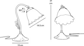 Veioza, Lampa de masa stil Art Nouveau Floral