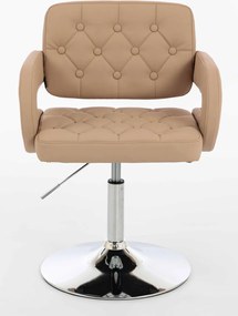 HR8403N Scaun Caramel Piele Ecologica Premium Soft cu Bază Cromata