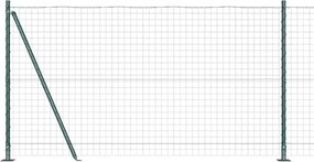 vidaXL Îngrădire cu stâlpi Verde 1.2 x 10 m Oțel