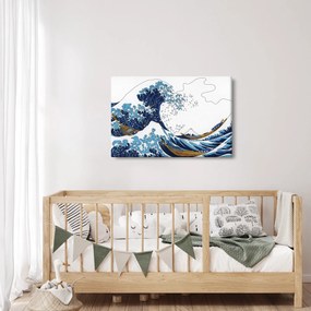 Tablou - Desen japonez, valuri (90x60 cm)