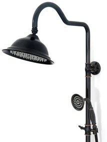 Baterie pentru dus Vintage negru mat reglabila - H 137 cm