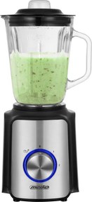 Blender Mesko MS 4080, 1200 W, 1,5 l, 21 000 rpm, 6 lame, 2 viteze + funcție puls, capac cu orificiu, inox/negru