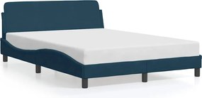 vidaXL Cadru de pat cu tăblie, Dover, albastru, 120x200 cm, catifea