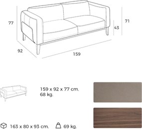 Canapea 2 locuri eleganta, design LUX Arawan AC-5353-2P