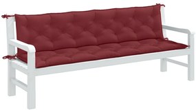 vidaXL Pernă bancă de grădină 2 buc melanj roșu vin 200x50x7 cm textil