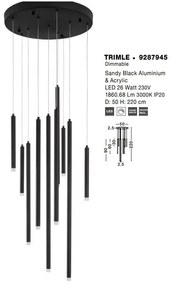 Lustra cu 10 pendule LED design tubular TRIMLE