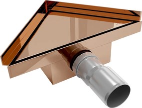 Mexen Flat-T M13 scurgere de podea triunghiulară 20 x 20 cm, aur roz - 1610320