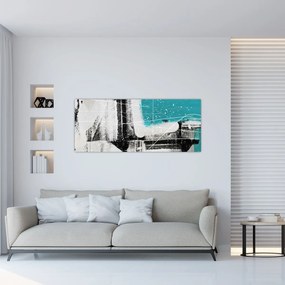 Tablou - Abstract turcoaz (120x50 cm)