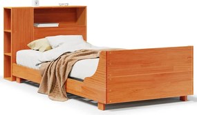 vidaXL Cadru pat fără saltea, maro ceruit, 75x190 cm, lemn masiv pin