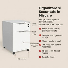 Corp Mobil Adore Rio Rollbox Office, usa, sertar cu cheie, 41 x 61 x 45 cm