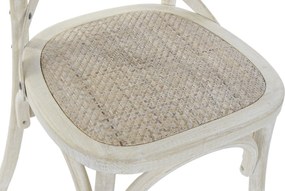 Scaun dining natur din lemn masiv de ulm cu spătar împletit din ratan, 89x50x52,5 cm, „Bastide"