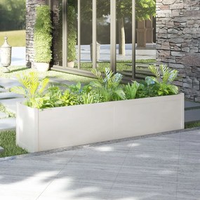 Jardiniera de gradina, alb, 200x50x50 cm, lemn masiv de pin 1, Alb, 1