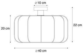 Plafonieră Japandi albă 40cm - Madleine