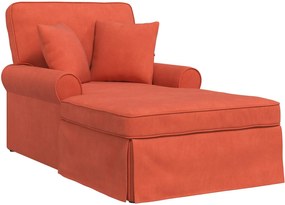vidaXL Chaise Lounge cu fustă cu pernă cu pernă 3 pcs Roșu portocalie