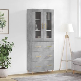 vidaXL Dulap înalt, gri beton, 69,5x34x180, lemn compozit
