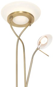 Lampă de podea bronz incluzând LED și dimmer cu lampă de citit - Empoli