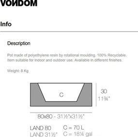 Jardiniera / Ghiveci plante design decorativ modern LAND PLANTER 80cm