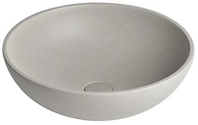 Chiuvetă gri deschis rotundă din beton ø 44 cm Turf – Sapho