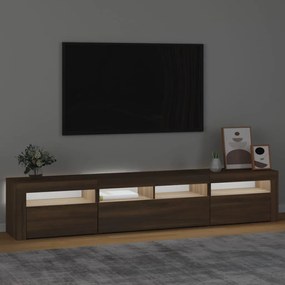 Comoda TV cu lumini LED, stejar maro, 210x35x40 cm 1, Stejar brun, 210 x 35 x 40 cm