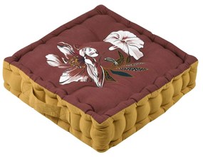Perna colorata podea cu flori Curiosity Grenache 45x45x10 cm