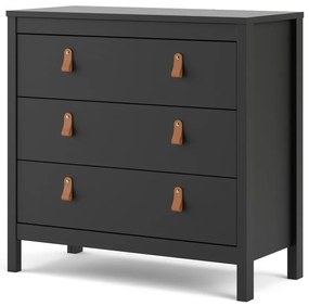 Comodă neagră joasă 82x80 cm Madrid – Tvilum