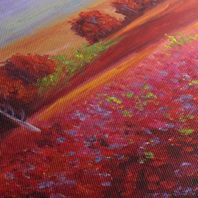 Tablou - Peisaj roșu (120x50 cm)