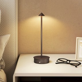 HOMCOM Lampă de Masă Reîncărcabilă cu USB, Lampă Fără Fir cu Temperatura Culorii Reglabilă 3000K/4500K/6500K, Control Touch, Autonomie 4-8 Ore, Cafea | Aosom Romania