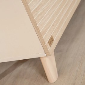 Comodă de copii crem/în culoare naturală cu aspect de lemn de stejar cu masă de schimbat 110x98x75 cm Sidney – Roba