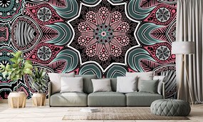 Tapet autoadeziv Mandala indiană cu model floral