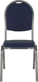 Scaun, rabatabil, textil albastru închis/gri cadru, JEFF 2 NEW