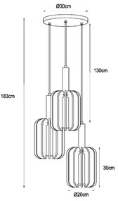 Lustră pe cablu Lucide 45492/13/36 RAFAL 3xE27/40W/230V negru/gri
