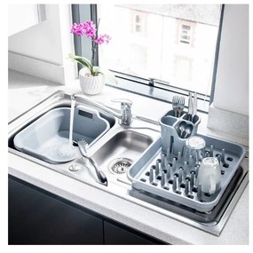 Scurgător de vase gri din plastic 38x33,5 cm Eco Range – Addis