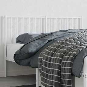 374518 vidaXL Tăblie de pat metalică, alb, 135 cm