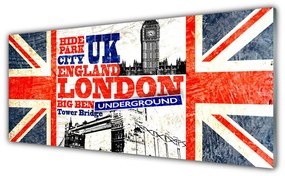 Tablouri acrilice Londra Flag Arta Albastru Alb Roșu Gri