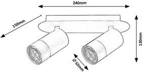 Plafoniera moderna minimalista cu 2 spoturi Zircon