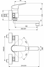 Baterie lavoar Ideal Standard Ceraflex montaj pe perete