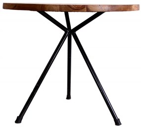 Masuta de cafea rotunda din salcam Panama 60x60x50 cm maro