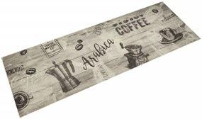 vidaXL Covor de bucătărie lavabil Coffee, gri, 60x180 cm, catifea