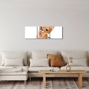 Tablou - Animăluț în acuarelă N⁰6 (cu ceas) (90x30 cm)