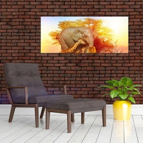 Tablou - Animale africane (120x50 cm)