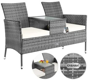 Deuba Banca ratan de gradina 143x55x88cm - gri