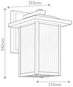 Kichler KL-CAPPANNA-M-BKT - Aplică de perete pentru exterior CAPPANNA M, 1x E27/60W/230V, IP44