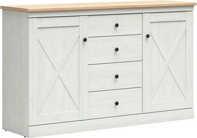 Comoda FRIJA, alb pin andersen/stejar artisan, PAL melaminat, 153x44x9