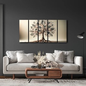 Tablou 5-piese arborele vieții decorativ cu ornamente