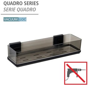 Raft pentru baie negru autoadeziv din plastic Quadro – Wenko