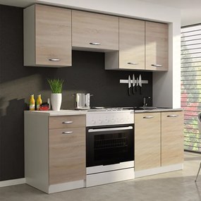 Mobilier de bucătărie 1,8 m, stejar sonoma/alb, APART NEW