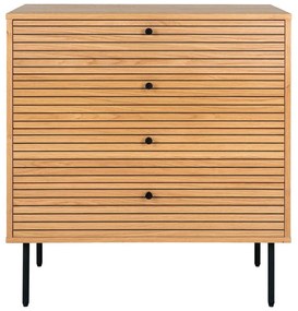 Comodă în culoare naturală înaltă cu aspect de lemn de stejar 80x85 cm Kyoto – House Nordic